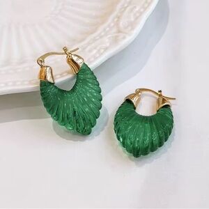 Anthropologie Green and Gold Earrings